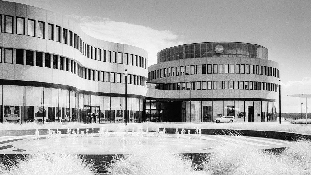   The main building at Leitz Park. Leica M6 TTL with 35mm Summilux, f/5.6 at 1/500s, Kodak Tri-X 400 and orange filter  